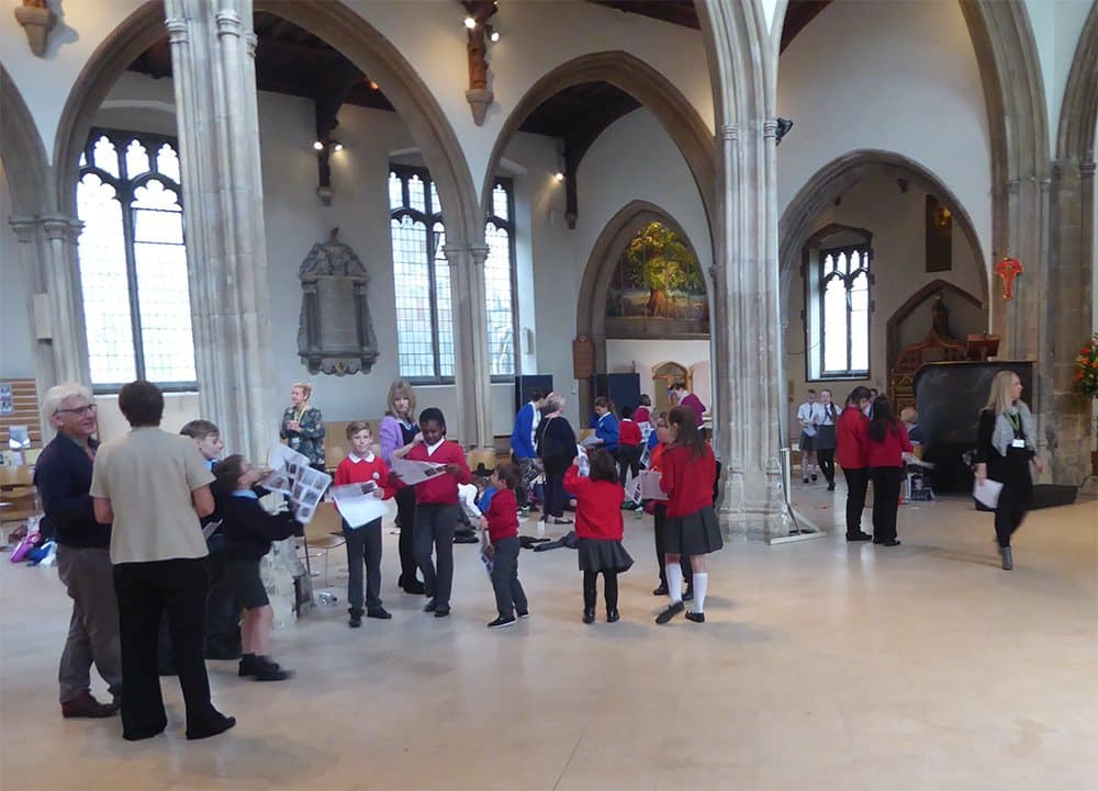 Pupils exploring the cathedral