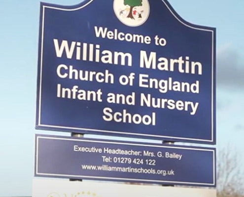William Martin C of E Infant and Nursery School Welcome Sign