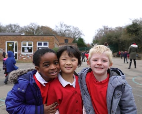 Pupils from St James' in the Playground