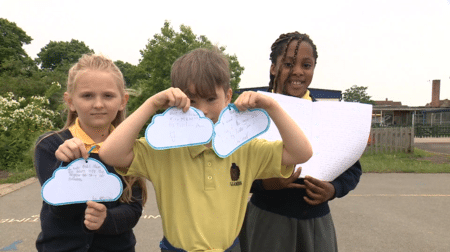 St James' Cof E Primary School pupils campaigning for Clean Air Day
