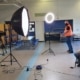 Camera crew filming pupils at William Martin Schools for Prospectus Video